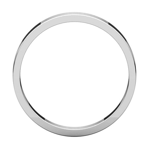 10k White Gold 3mm Flat Band, Size 7