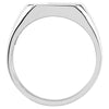 Sterling Silver 14mm Men's Signet Ring with Brush Top Finish, Size 11