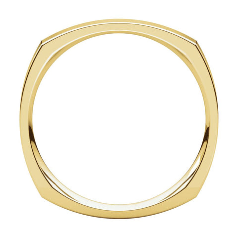 14k Yellow Gold 2.5mm Square Comfort Fit Band, Size 7