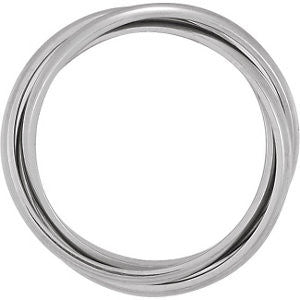 14k White Gold 2.5mm 3-Band Rolling Ring Size 7