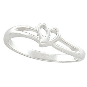 14k Yellow Gold Heart Ring, Size 6