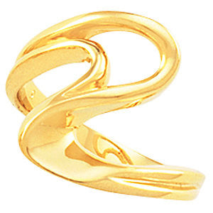 14k Yellow Gold Freeform Ring, Size 6