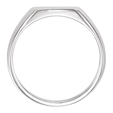 Sterling Silver 13x12mm Signet Ring, Size 11