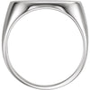 14k White Gold 12x18mm Oval Signet Ring, Size 10