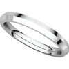 10k White Gold 3mm Knife Edge Comfort Fit Band, Size 9.5