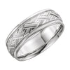 7 mm Comfort-Fit Designer Duo Band in 14k White Gold (Size 10 )