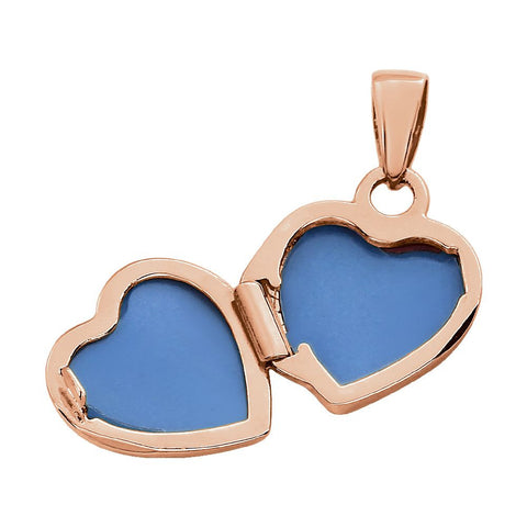 14k Rose Gold Heart Embossed Bow Locket