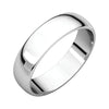 05.00 mm Half Round Light Wedding Band Ring in 10k White Gold (Size 6 )