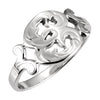 Initial Ring with Initial 'E' in 14k White Gold ( Size 6 )