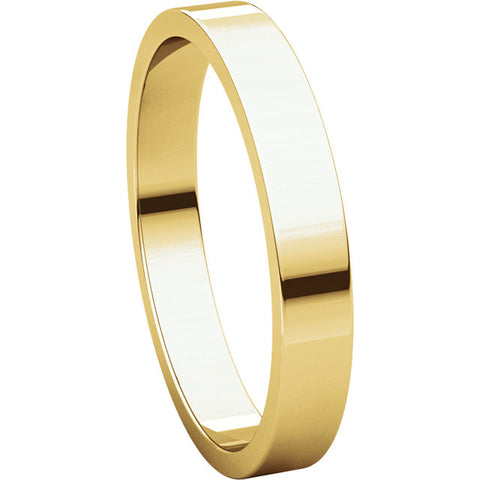 18k Yellow Gold 3mm Flat Band, Size 4