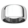 10k White Gold 10mm Half Round Band, Size 12