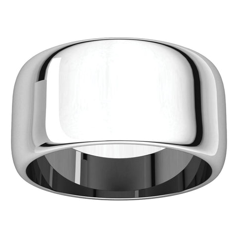 10k White Gold 10mm Half Round Band, Size 6.5