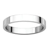 10k White Gold 3mm Flat Band, Size 7