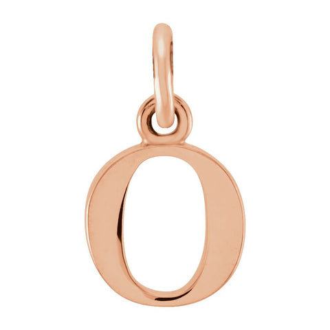 14k Rose Gold "o" Lowercase Initial Pendant