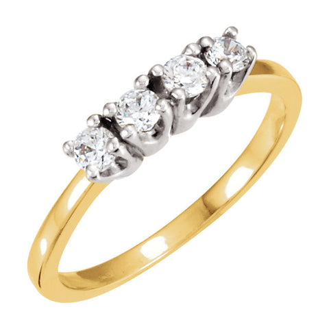 14k White/Yellow Gold Anniversary Band, Size 6