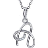 14K White Gold 0.03 CTW Diamond Letter "A" Script Initial 18-Inch Necklace