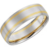 Two-Tone Comfort-Fit Wedding Band Ring in 14k White and Yellow Gold ( Size 11.5 )