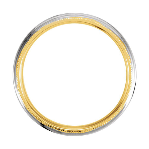 14K White & Yellow Gold 6mm Comfort-Fit Band Size 13