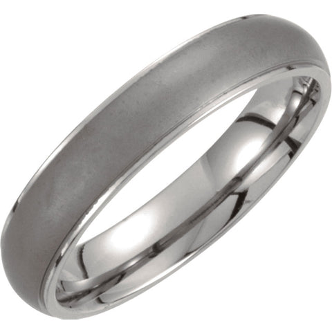 Titanium 5mm Oxidized Center Ridged Band Size 9