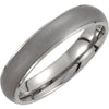 Ridged Dome Wedding Band Ring in Titanium ( Size 9 )