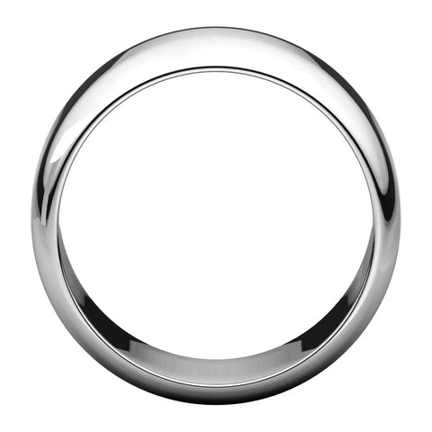 10k White Gold 10mm Half Round Band, Size 12