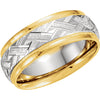 14K Two-Tone Gold 7mm Design Band Size 8