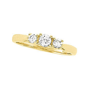 14k Yellow Gold Three-Stone Anniversary Band, Size 6