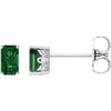 14K White Gold Chatham« Created Emerald Earrings