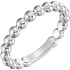 14k White Gold 3mm Stackable Bead Ring, Size 7