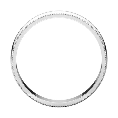 10k White Gold 4mm Light Milgrain Band, Size 14.5