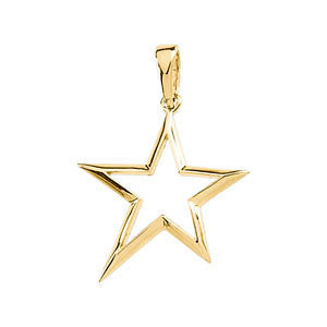 14k Yellow Gold Star Shape Pendant