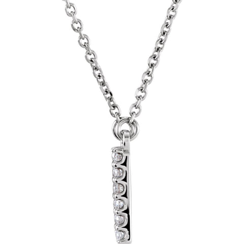 14k White Gold Letter "H" 1/6 CTW Diamond 16" Necklace