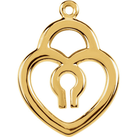 14k Yellow Gold Petite Padlock Dangle