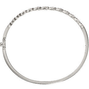 14k White Gold 1 CTW Diamond Bangle Bracelet