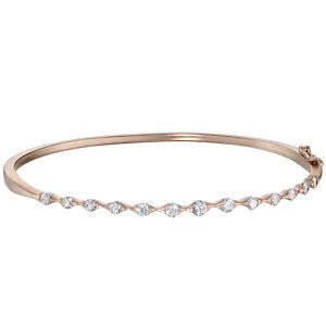 14k Rose Gold 1 CTW Diamond Bangle Bracelet