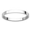 10k White Gold 2mm Flat Band, Size 6.5