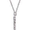 14k White Gold Letter "D" 1/6 CTW Diamond 16" Necklace