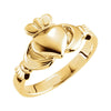 14K Yellow Gold 8.5mm Claddagh Ring Size 11