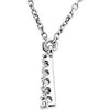 14k White Gold Letter "A" 1/8 CTW Diamond 16" Necklace