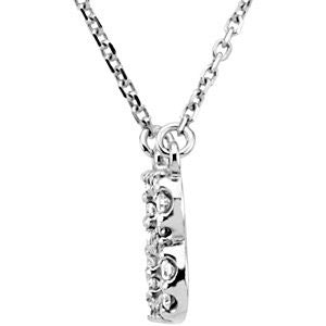 14k White Gold Letter "B" 1/6 CTW Diamond 16" Necklace