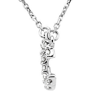 14k White Gold Letter "C" 1/6 CTW Diamond 16" Necklace