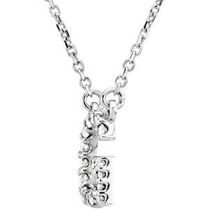 14k White Gold Letter "G" 1/6 CTW Diamond 16" Necklace