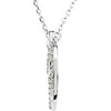 14k White Gold Letter "D" 1/8 CTW Diamond Initial 17" Necklace