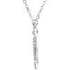 14k White Gold Letter "I" 1/8 CTW Diamond Initial 17" Necklace