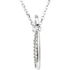 14k White Gold Letter "O" 1/10 CTW Diamond Initial 17" Necklace