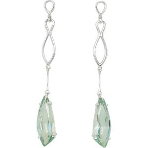 Sterling Silver Green Quartz Earrings