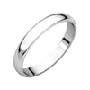 03.00 mm Light Half Round Band in 10K White Gold ( Size 8 )