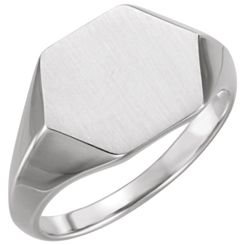 Sterling Silver 14mm Signet Ring, Size 11