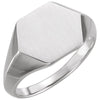 Sterling Silver 14mm Signet Ring for Men, Size 11