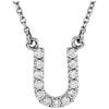 1/8 CTTW Diamond Initial Necklace with Initial 'U' in 14k White Gold ( 16-1/4 Inch )